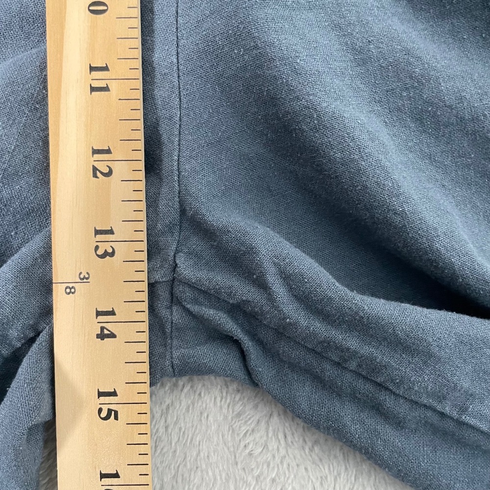 Old Navy Pants Womens XL Tall Blue Linen Blend Taylor High Rise Straight Trouser - Picture 4 of 7